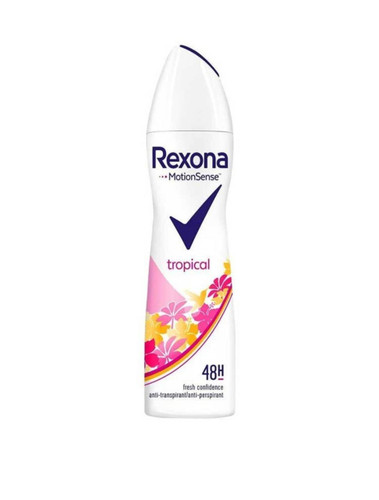 اسپری دئودورانت ضد تعریق زنانه رکسونا Rexona مدل تروپیکال Tropical حجم 200 میل | بدون الکل