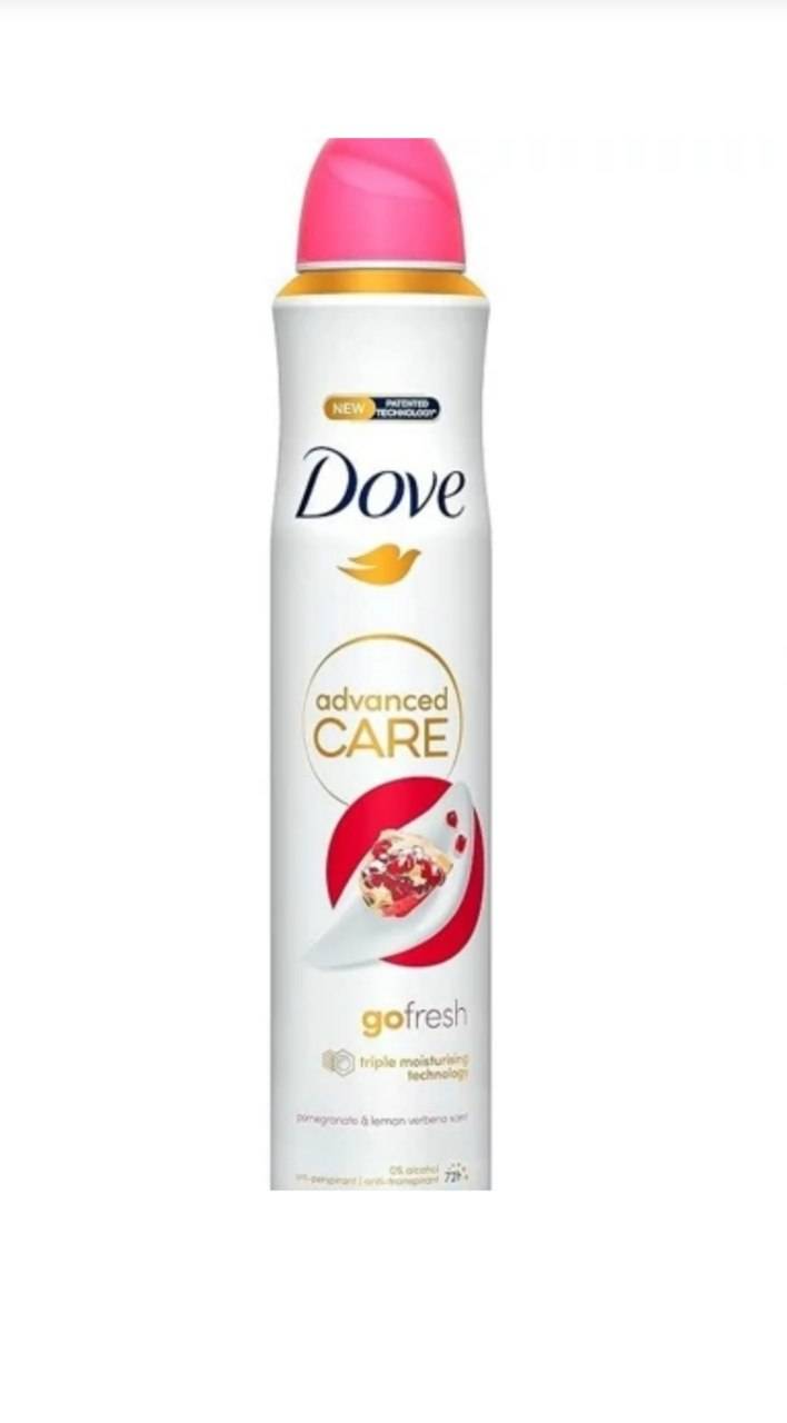 اسپری ضد تعریق زنانه داو مدل Advanced Care Go Fresh با رایحه انار و لیمو وربنا حجم 250 میلی لیتر با ماندگاری ۷۲ ساعته