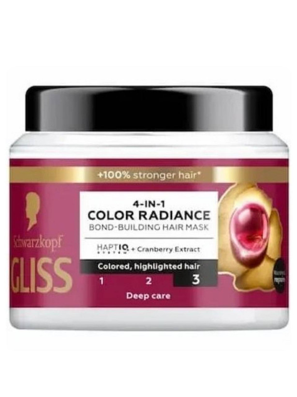 ماسک موی داخل حمام4 در 1 گلیس مدل COLOR RADIANCE حجم 400 میل مناسب موهای رنگ شده
