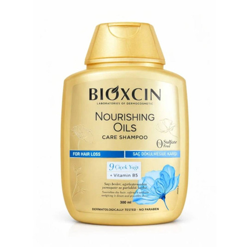 شامپو تقویت کننده و ترمیم کننده مو بیوکسین مدل Nourishing Oil Care حجم 300 میلی لیتر مناسب انواع مو، فاقد سولفات و پارابن حاوی 9 نوع روغن گیاهی و ویتامین B5 ملایم و مغذی