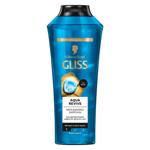 شامپو آبرسان موهای معمولی تا خشک گلیس مدل Gliss Aqua Revive Hydrating حجم ۴۰۰ میل