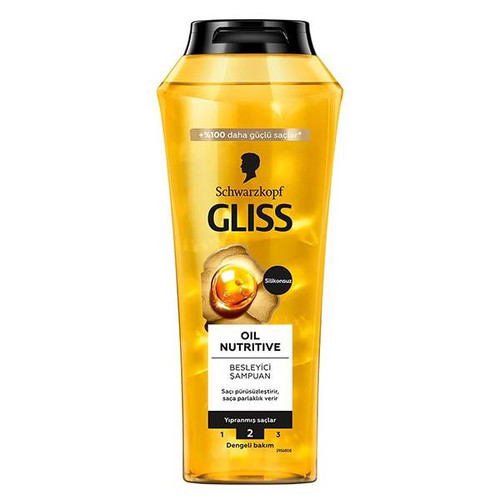 شامپو مغذی و براق کننده گلیس مدل Gliss Oil Nutritive حجم ۴۰۰ میل