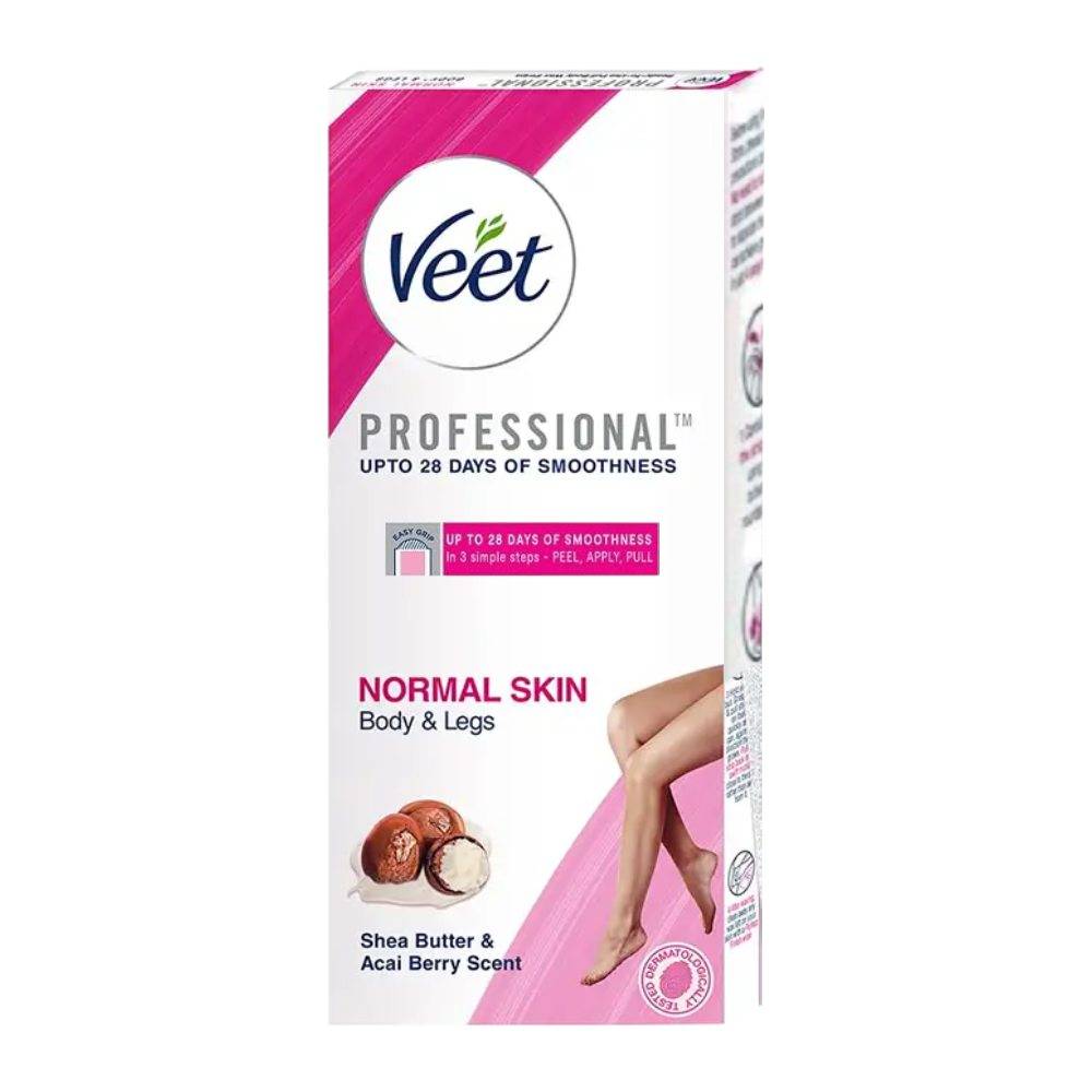 نوار مو بر ویت Veet مدل Professional مناسب پوست معمولی حاوی کره شی باتر و اکای بری بسته 20 عددی
